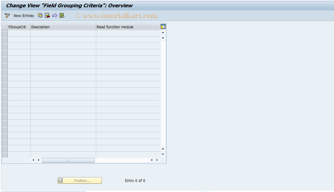 SAP TCode FOTI14 - RETI: Field Modifications - Criteria