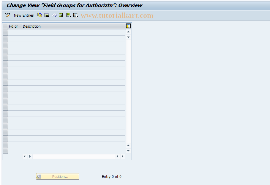 SAP TCode FOTI18 - RETI: Field Group Authorization