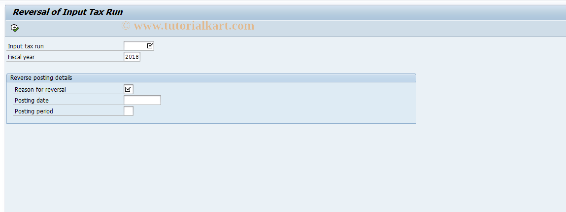 SAP TCode FOVJ - Reverse input tax treatment run
