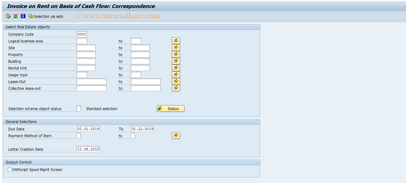 SAP TCode FOVN - Invoice (CH) on basis of cash flow