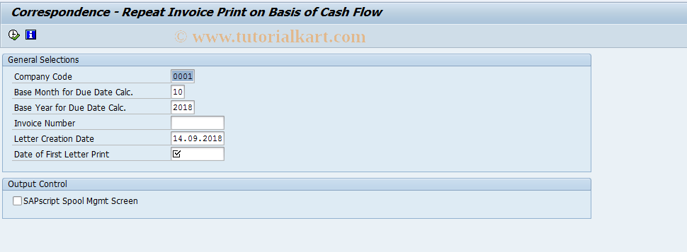 SAP TCode FOVP - Repeat invoice (cash flow)