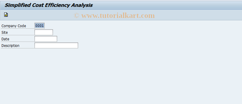 SAP TCode FOWU - Display simplif.cost effic.analysis