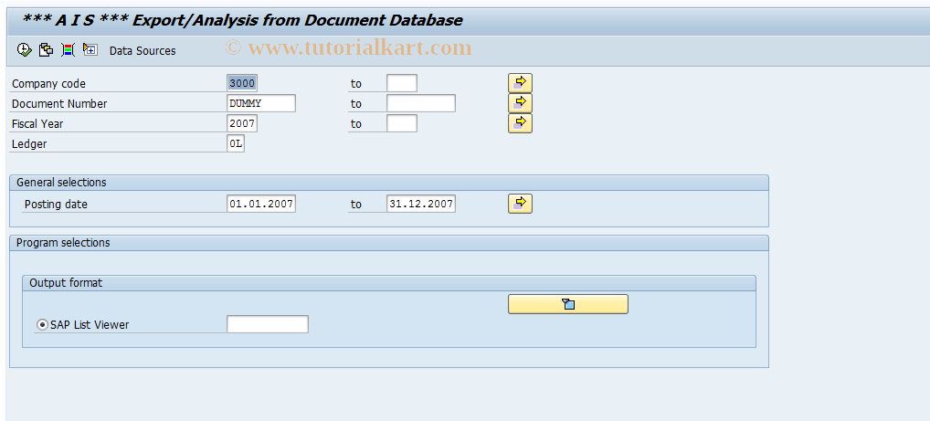 SAP TCode FO_BELEGE - Document Analysis Document  Database BRF