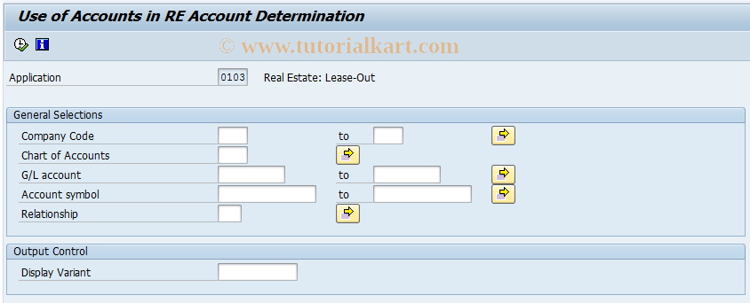 SAP TCode FO_USE_OF_ACCOUNTS - Accounts Used in RE Account Determ.