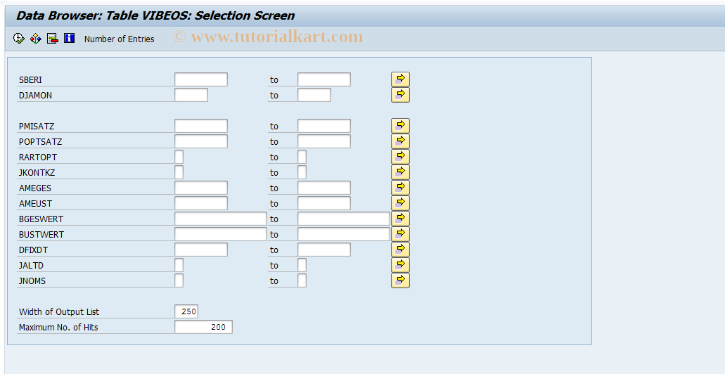 SAP TCode FO_VIBEOS - Option Rates: Correction Items