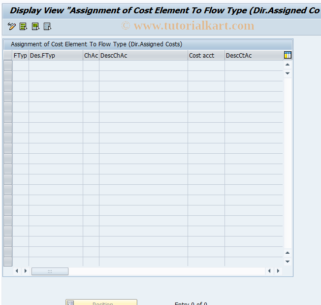 SAP TCode FO_VTIV8A - Accounts for Directly Assigned Costs