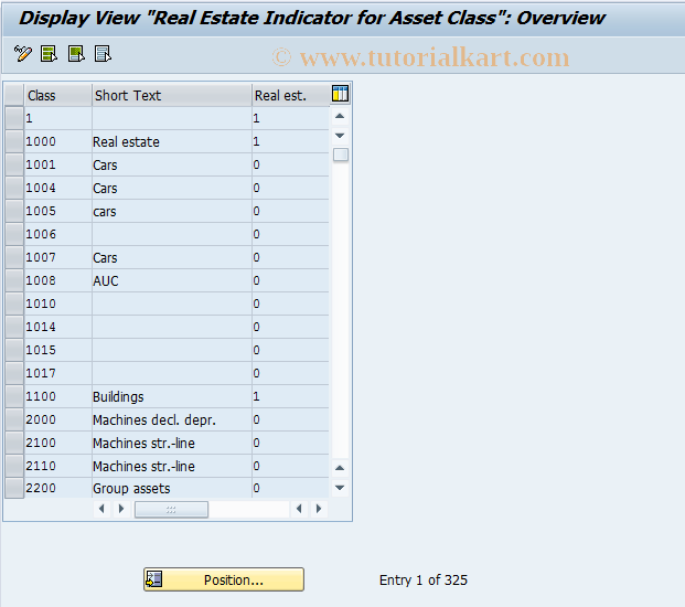 SAP TCode FO_V_ANKA_VI - Asset Classes - Real Estate