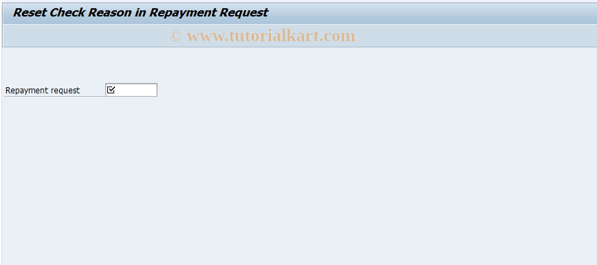 SAP TCode FP02RC - Reset Check Reason in Repymt Request
