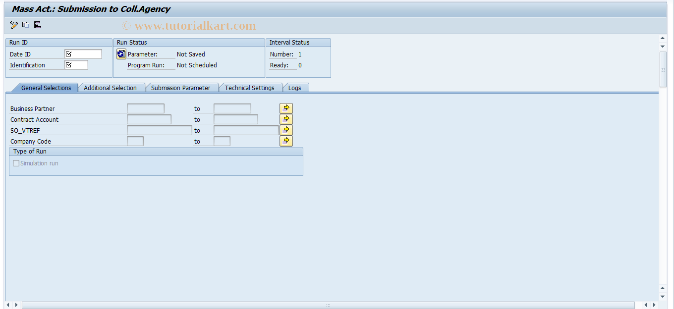 SAP TCode FP03DM - Mass Actual : Submission to Collective Agency