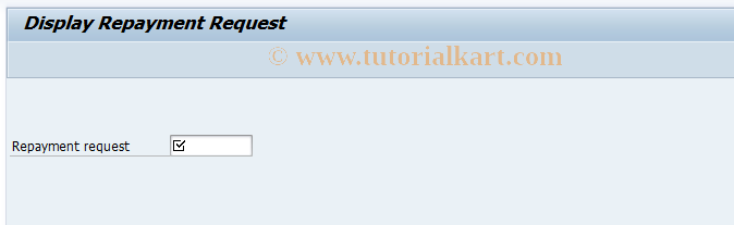SAP TCode FP03R - Display Repayment Request