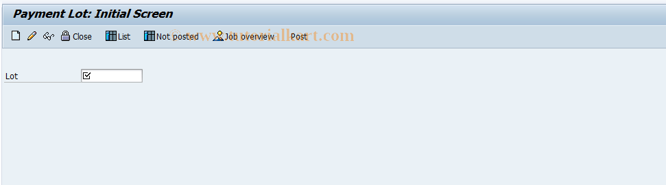 SAP TCode FP05 - Process Payment Lot