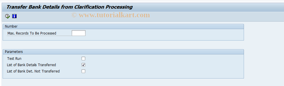 SAP TCode FP05BNKD - Clarification Case Transfer