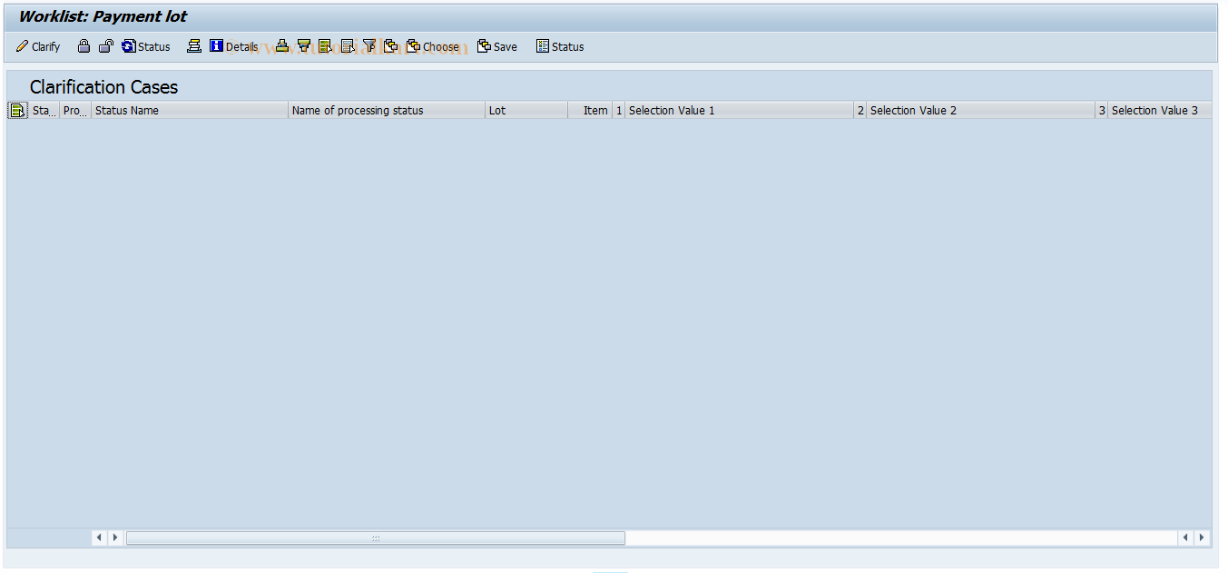 SAP TCode FP05CLE - Process Payment Lot