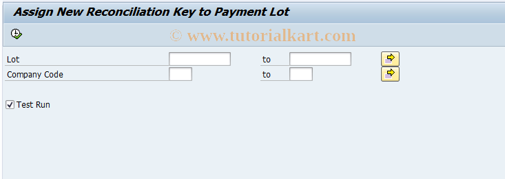 SAP TCode FP05FIK - Change Reconcil. Key for Payment Lot