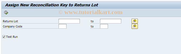 SAP TCode FP09FIK - Change Recon. Key for Returns Lot