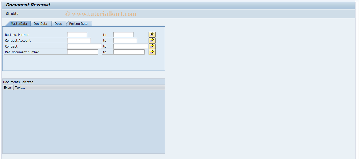 SAP TCode FP22 - Mass Reversal of Documents