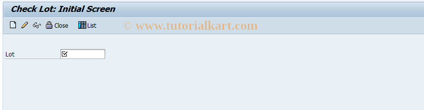 SAP TCode FP25 - Process Check Lot