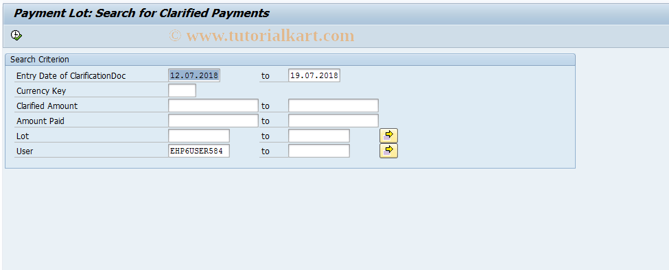 SAP TCode FP30C - Find Clarification Cases