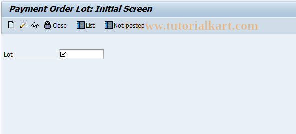 SAP TCode FP45 - Process Payment Order Lot