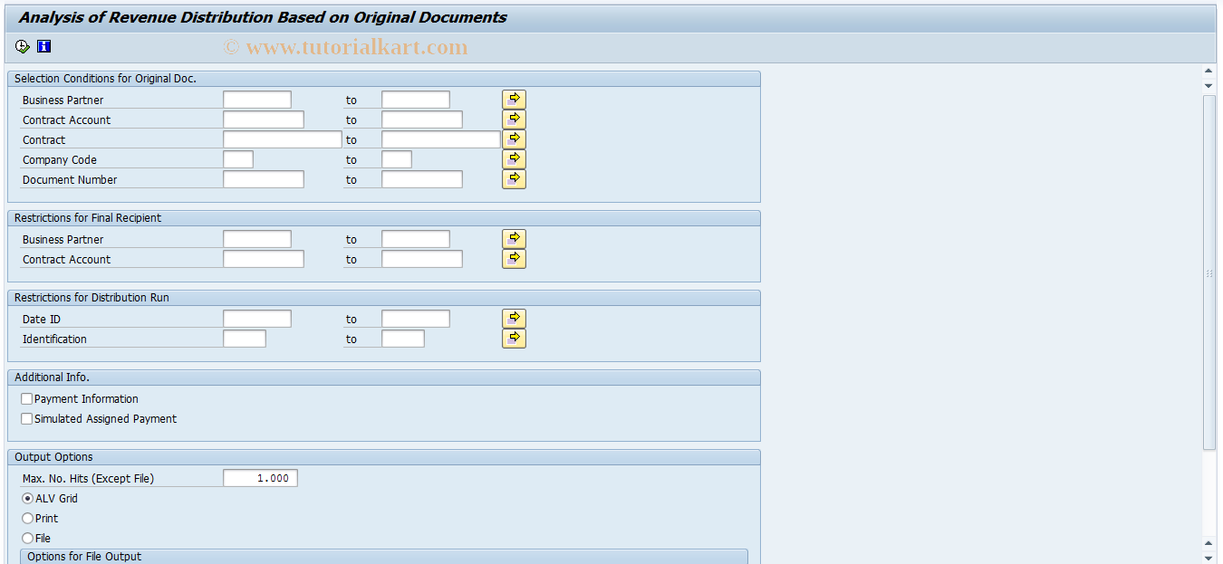 SAP TCode FP60R - List of Distributed Revenues