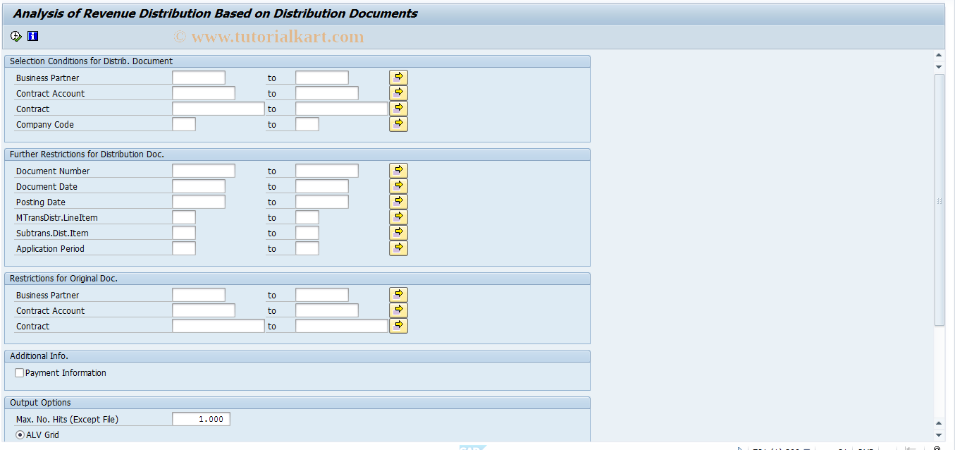 SAP TCode FP60R1 - Rev. Distribution : Analysis of Distribution Docs