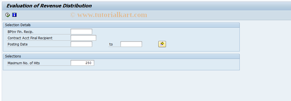 SAP TCode FP60R2 - Evaluation of Revenue Distribution