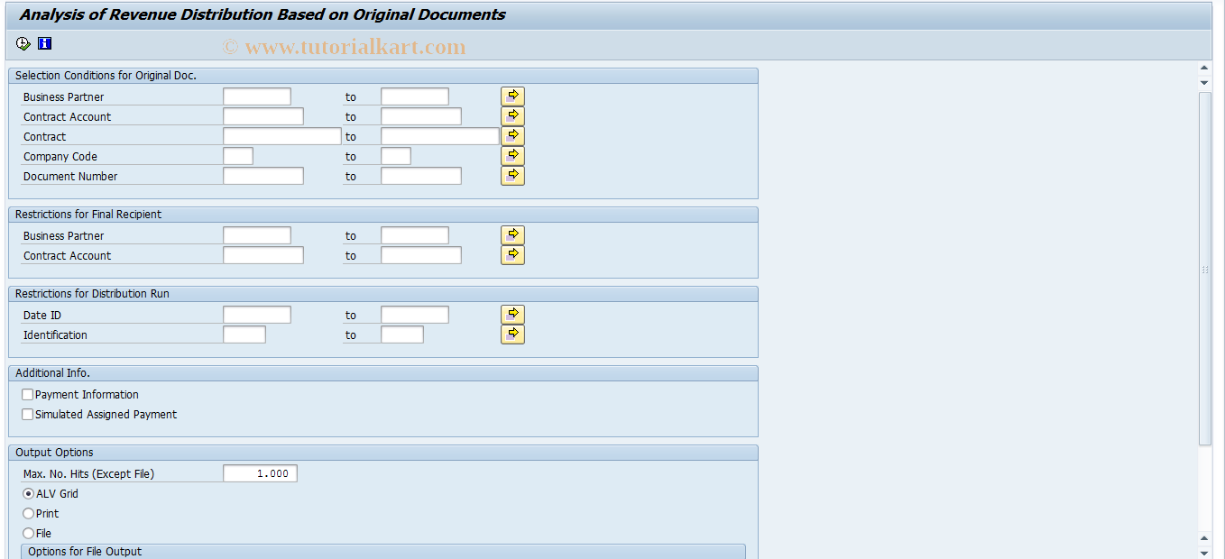 SAP TCode FP60R_NEW - Rev. Distribution : Analysis of Orig. Docs