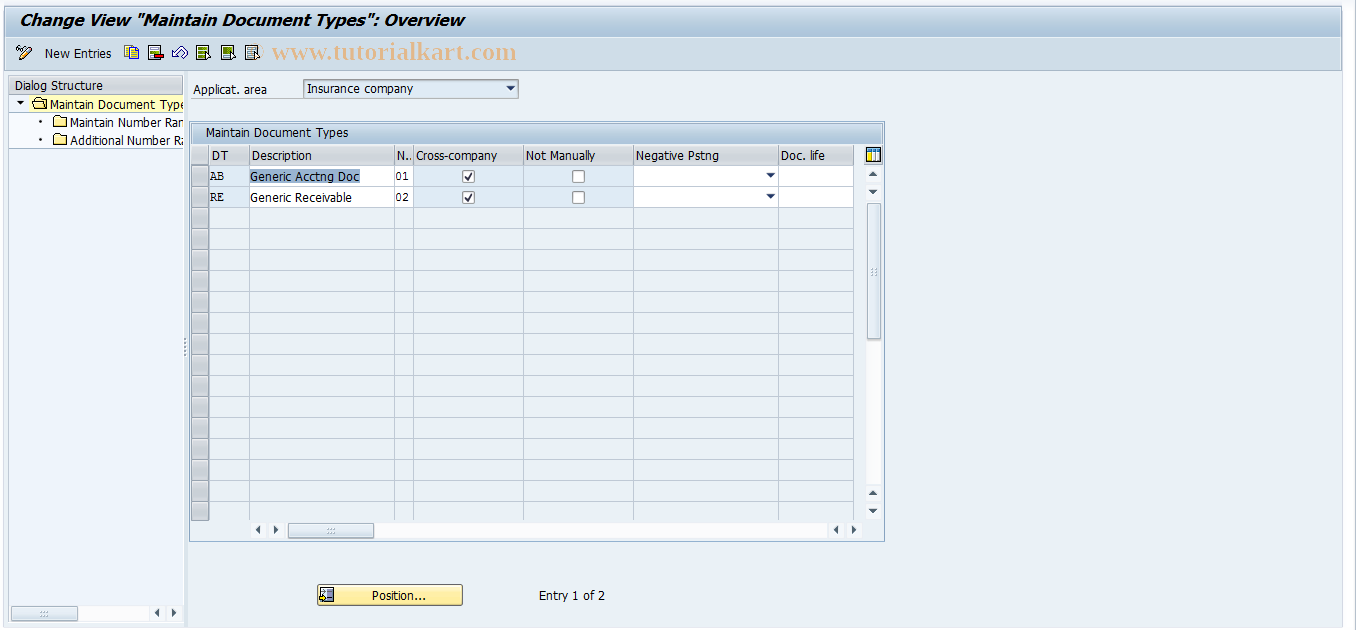 SAP TCode FPAC - Maintenance Document Types Residence Time