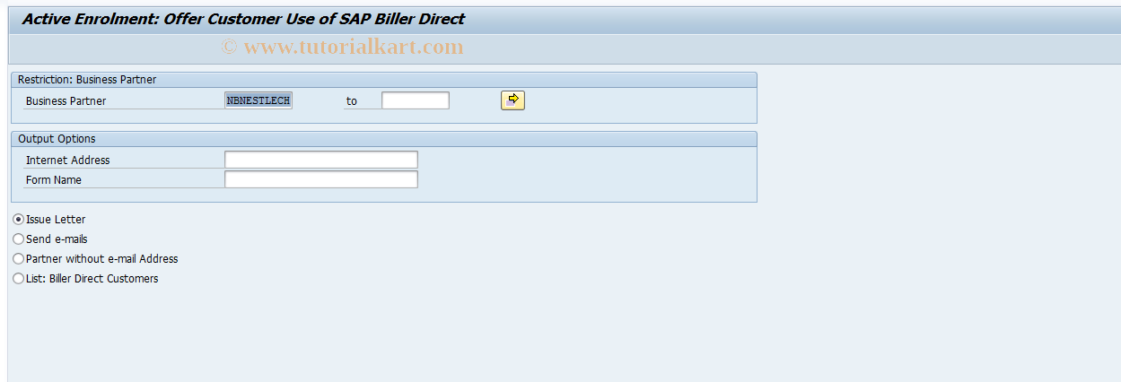 SAP TCode FPACTEN - Create Customer Notifications