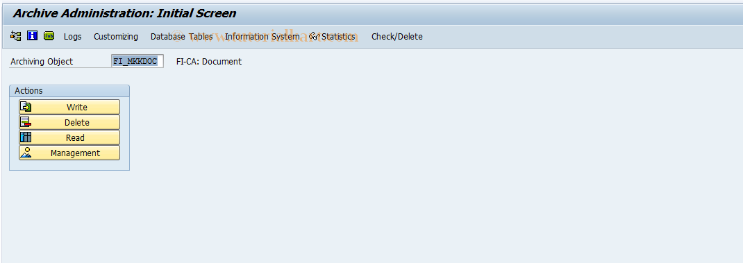 SAP TCode FPAR - FI-CA Document Archiving