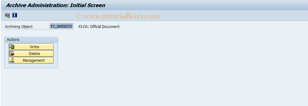 SAP TCode FPAR01 - FI-CA Official Number Archiving