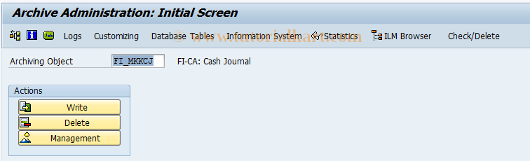 SAP TCode FPARCJ1 - Cash Journal Archiving
