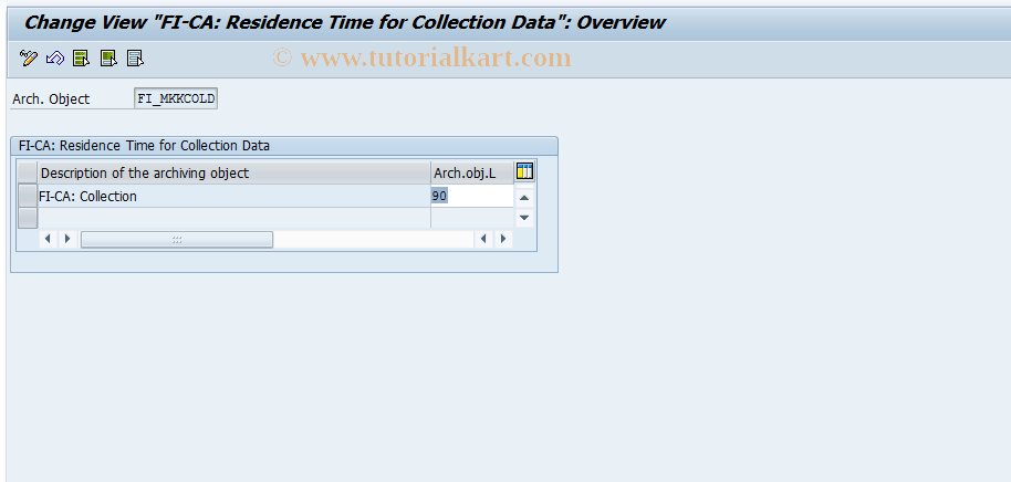 SAP TCode FPARCOLD0 - FI-CA: External Collections Resid.Time