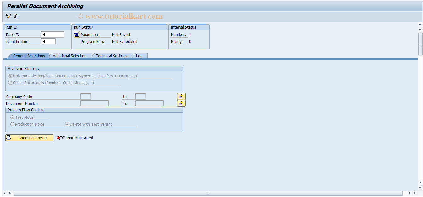 SAP TCode FPARDOCMASS - Parallel Document Archiving