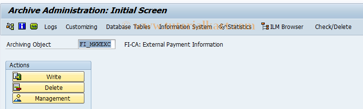 SAP TCode FPAREXC1 - Archiving of External Payment Info