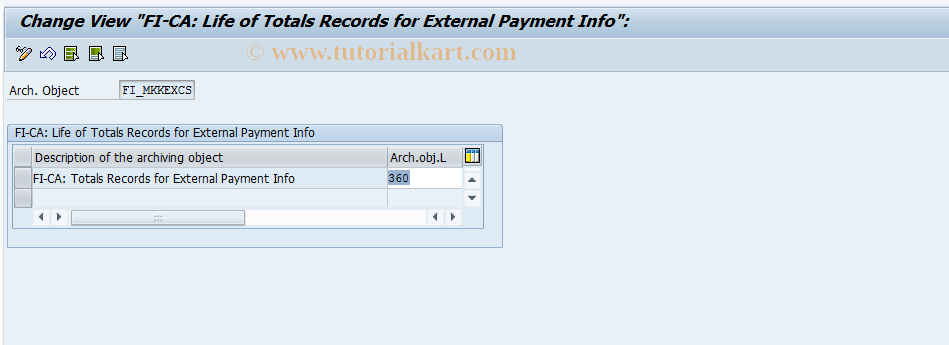 SAP TCode FPAREXCS0 - FICA:Life of Totals Recs for External Pyt