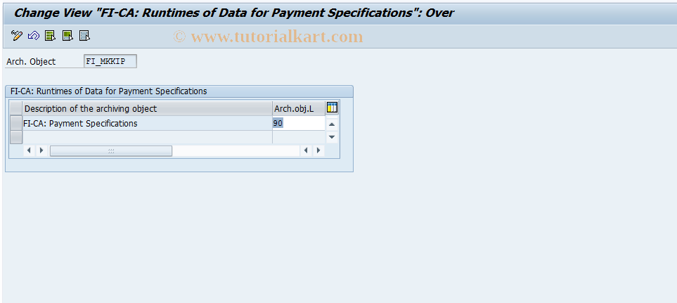 SAP TCode FPARINDPAY0 - Payment Specifications Resid. Time