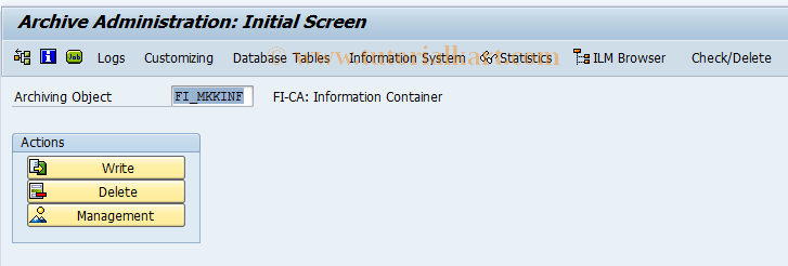 SAP TCode FPARINF1 - Archiving of Information Container