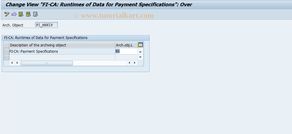 SAP TCode FPARIP0 - FICA: Life of Payment Specifications