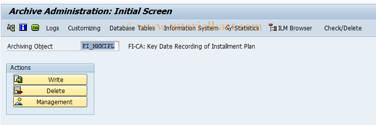 SAP TCode FPARIPL1 - Archiving Key Date Record. Inst.Plan