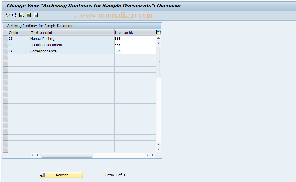 SAP TCode FPARMDOC0 - FI-CA: Sample Documents Residence Time