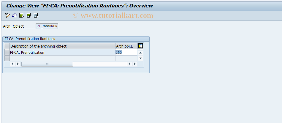 SAP TCode FPARPNBK0 - FI-CA: Prenofitication Resid. Time