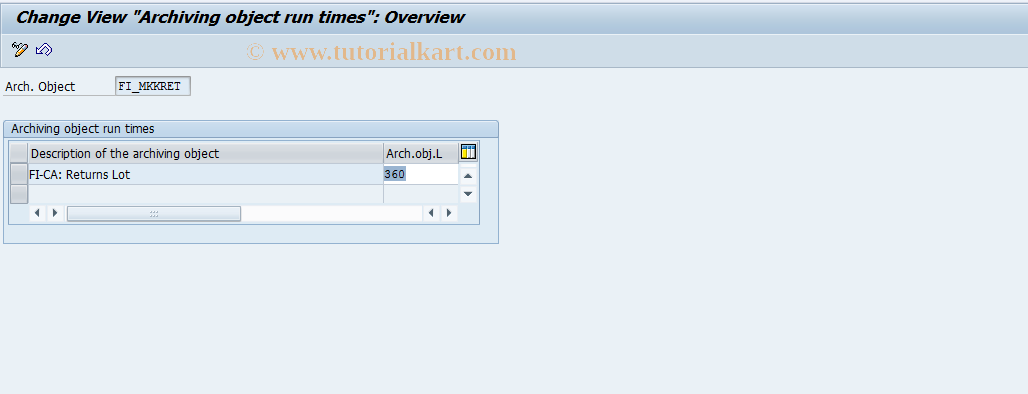 SAP TCode FPARR0 - FI-CA: Returns Lot Residence Time