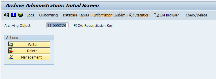 SAP TCode FPARSUM1 - Archiving of Reconciliation Key