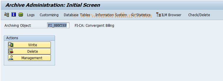 SAP TCode FPARTHP1 - Archiving of Convergent Bill.(FI-AP)