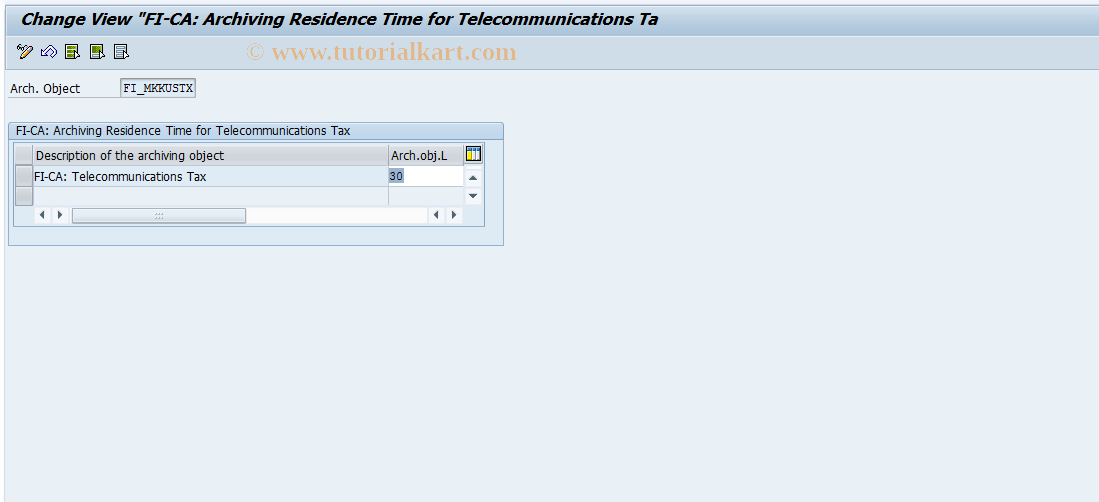 SAP TCode FPARUSTAX0 - FI-CA: Telco Tax Residence Time