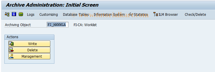 SAP TCode FPARWLA1 - Archiving of Worklist