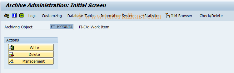 SAP TCode FPARWLIA1 - Archiving of Work Item