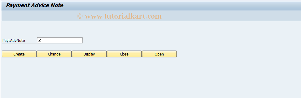 SAP TCode FPAV - FI-CA: Payment Advice Note