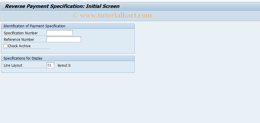 SAP TCode FPAY8 - Reverse Payment Specification